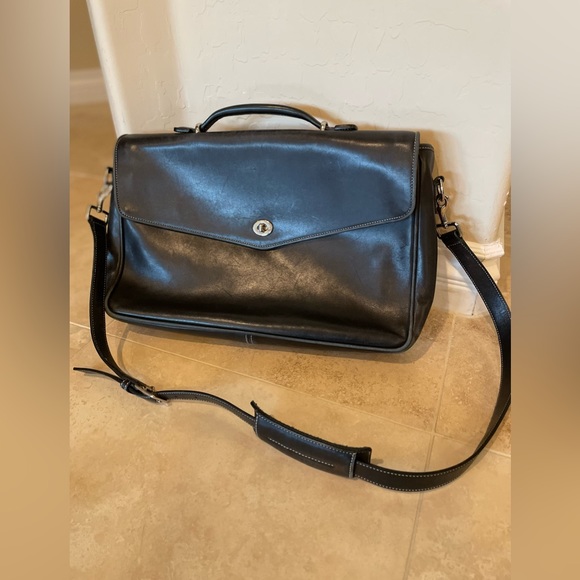 COACH leather laptop bag briefcase travel work bag vintage glove-tanned  leather - Picture 6 of 14